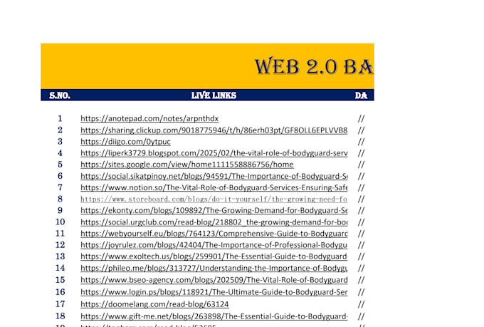 web 2 0 backlinks